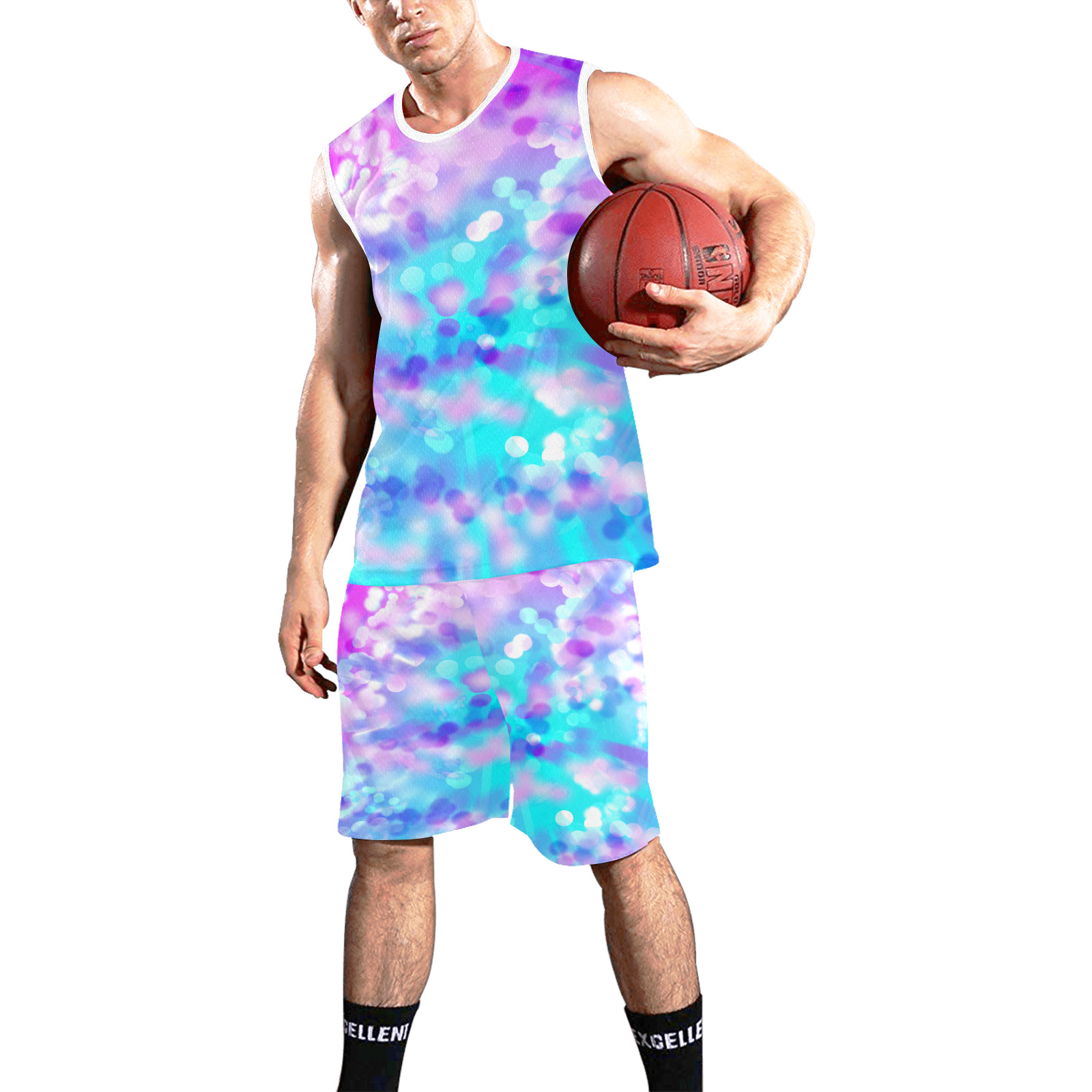 Purple And Blue Bokeh 7518 All Over Print Basketball Uniform