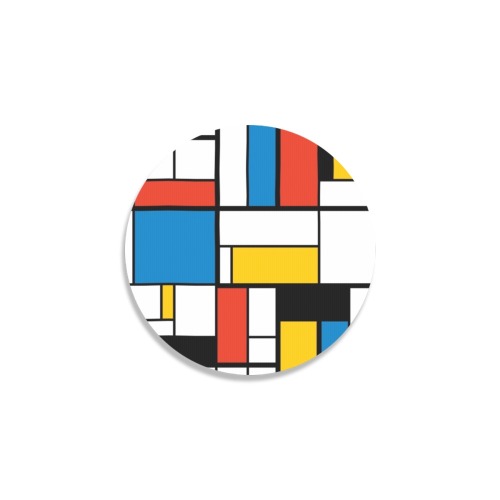 Mondrian De Stijl Modern Round Coaster