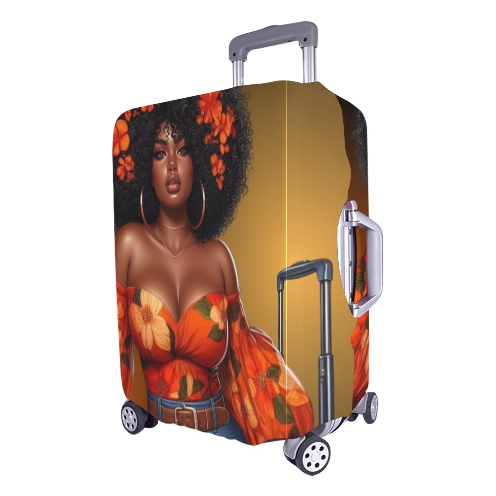 Woman Traveling Luggage Cover - Large Luggage Cover/Large 26"-28"