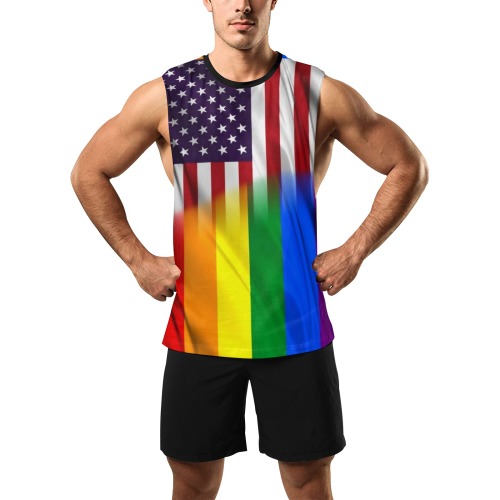 USA Pride Flag Pop Art by Nico Bielow Men's Open Sides Workout Tank Top (Model T72)