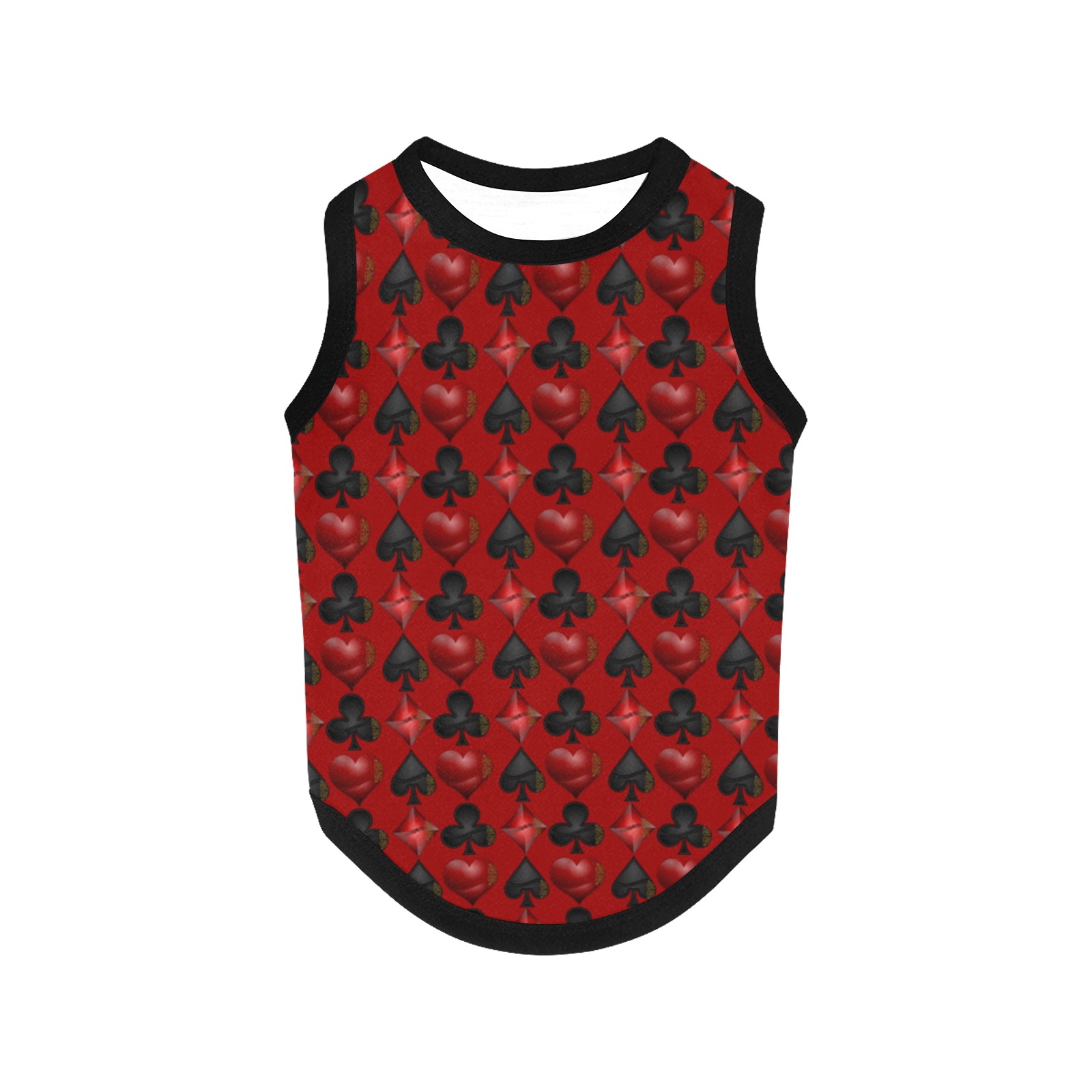 Las Vegas Poker Card Shapes - Red All Over Print Pet Tank Top