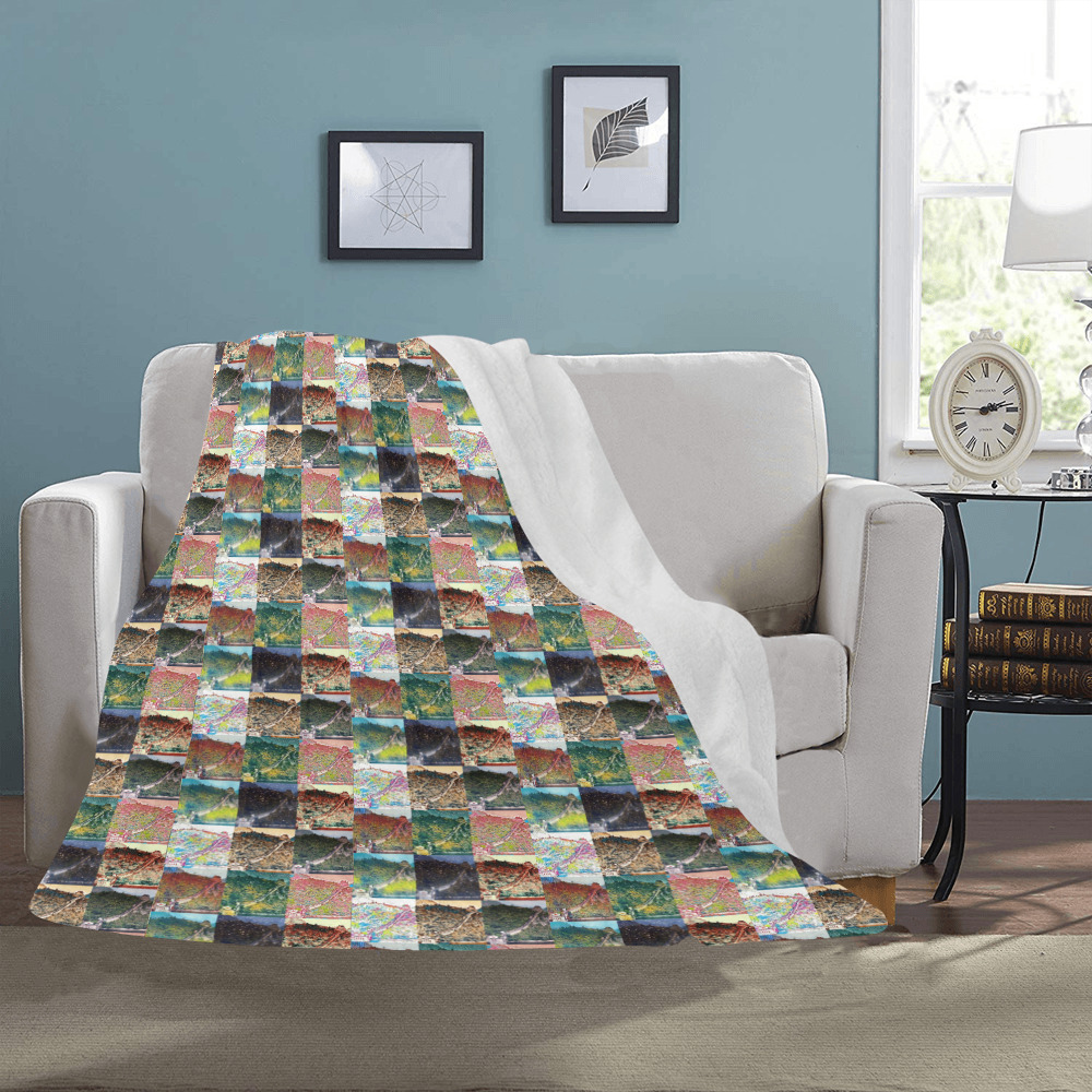 Great Wall of China, China Collage Ultra-Soft Micro Fleece Blanket 50"x60"
