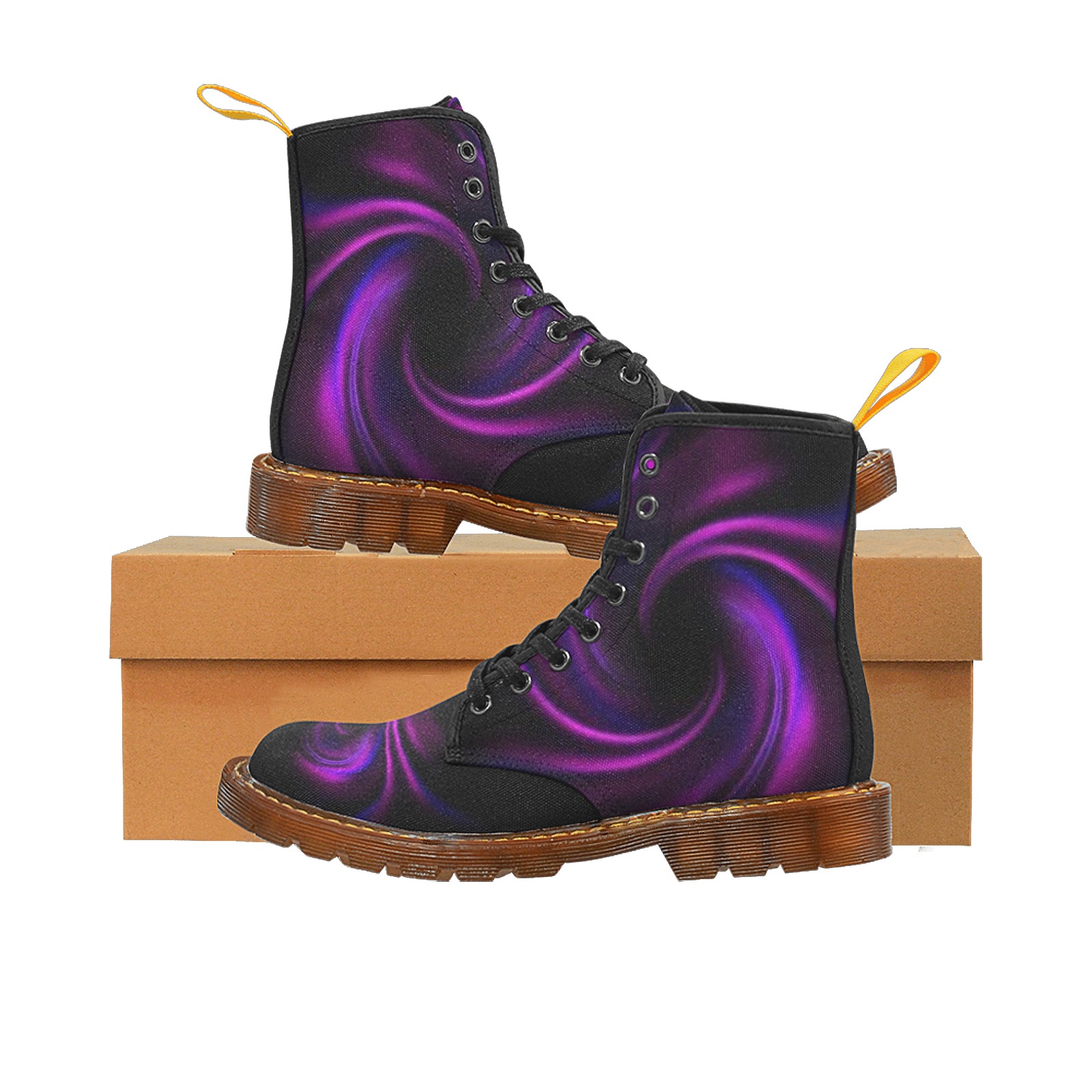 Purple Galaxy Women Boots Black Martin Boots For Women Model 1203H