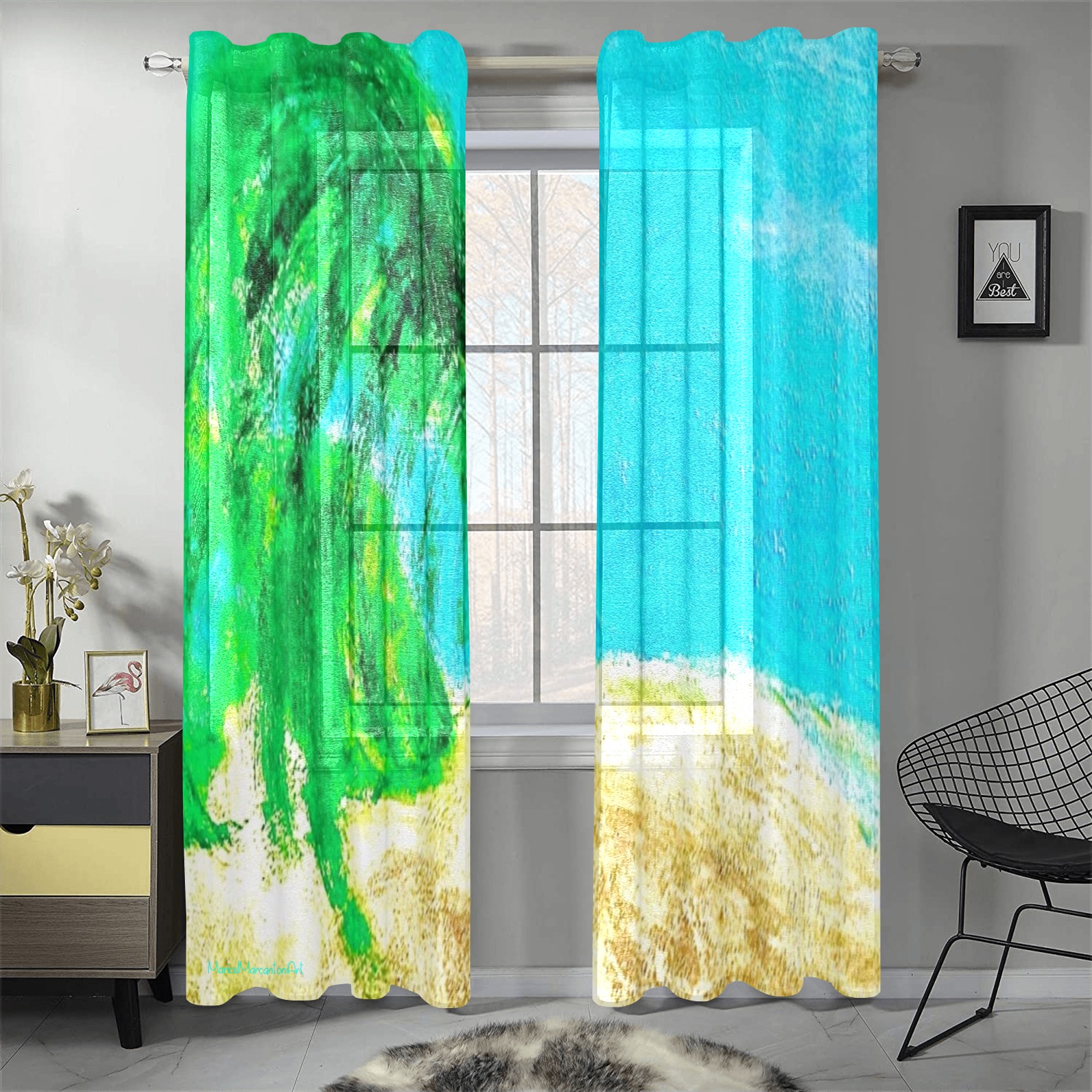 The Beach Collection Gauze Curtain 28"x84" (Two-Piece)