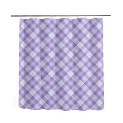 Purple Plaid Tartan 2 Diagonal Shower Curtain 66"x72"
