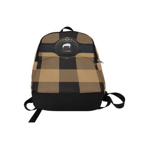 Geek Apparel Signature Brown and Black Check Backpack Fabric Backpack for Adult (Model 1659)