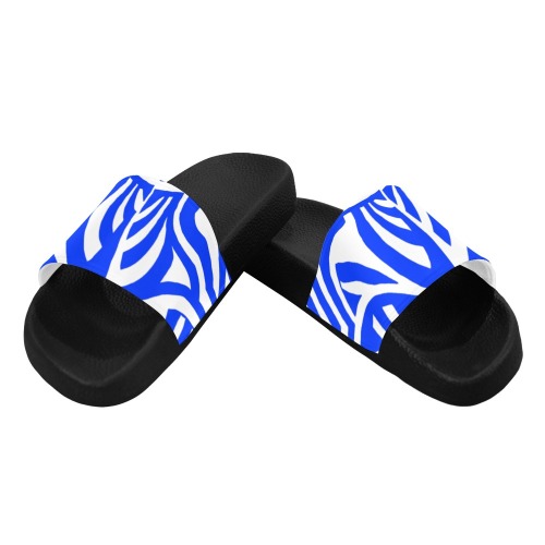aaa blue b Men's Slide Sandals (Model 057)