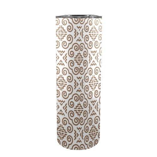 Gold Hmong Design - 20oz Tall Skinny Tumbler with Lid and Straw