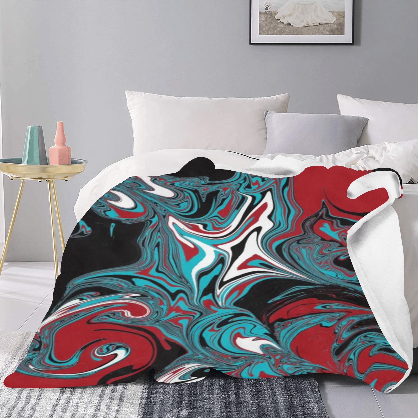 Dark Wave of Colors Ultra-Soft Micro Fleece Blanket 40"x50" (Thick)