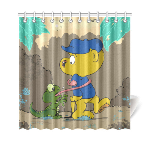 Ferald and The Baby Lizard Shower Curtain 69"x70"