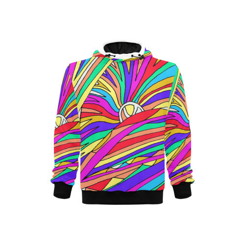 Abstract Sunset High Neck Pullover Hoodie for Men (Model H24)