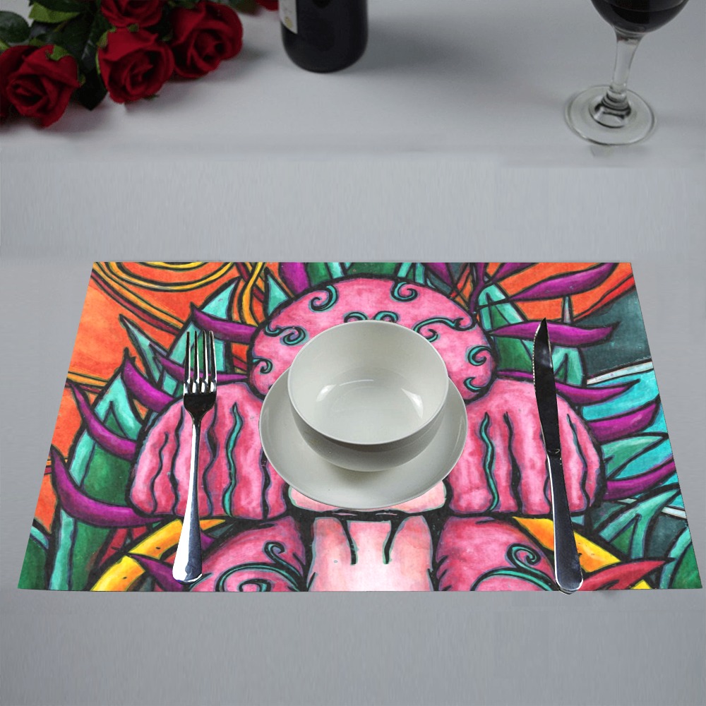 pink poodle Placemat 12’’ x 18’’ (Set of 6)