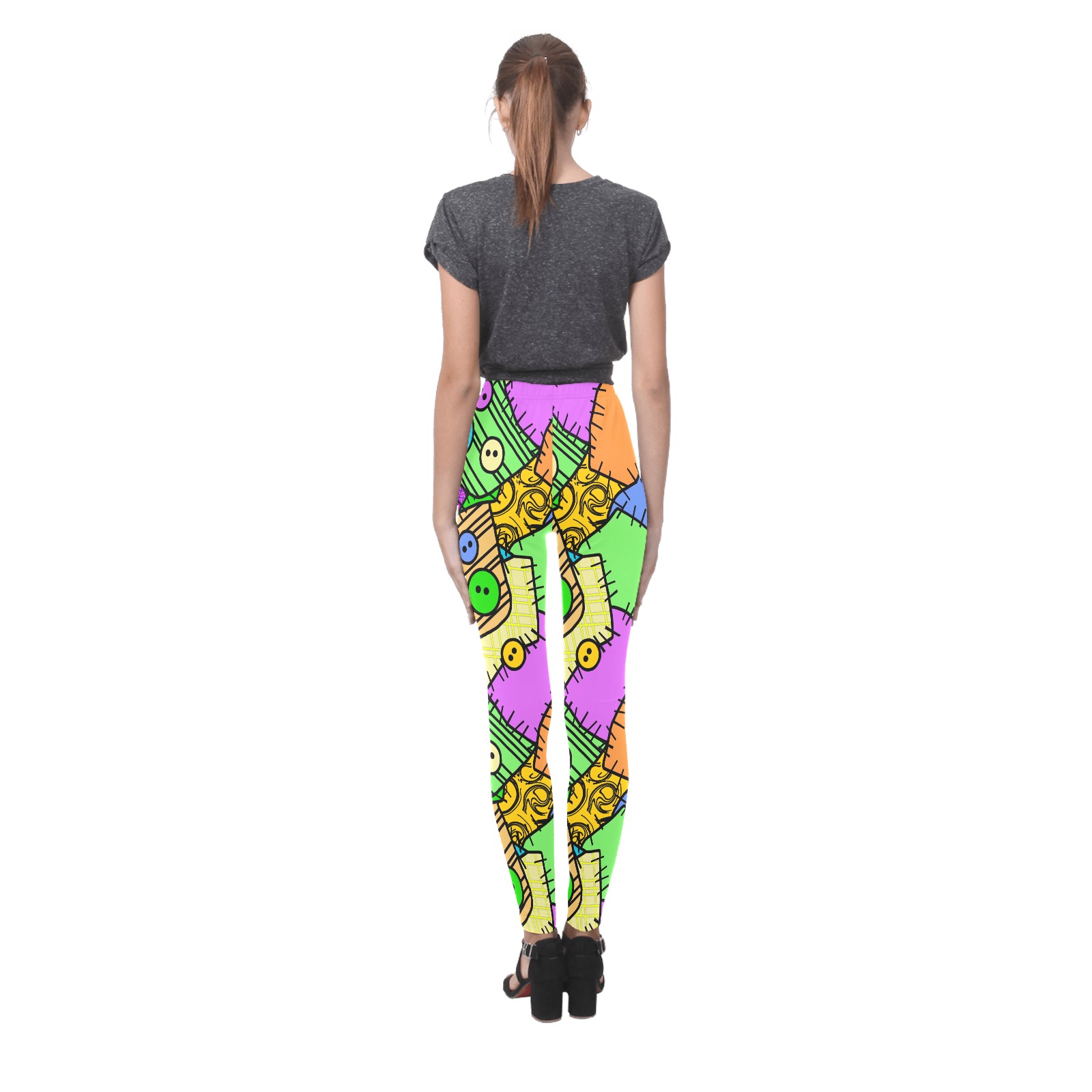 Sally Buttons and Patches Halloween Cassandra Women's Leggings (Model L01)