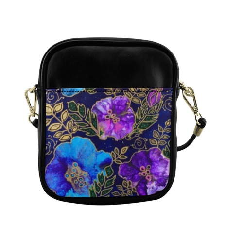 Dark Blue Floral Sling Bag (Model 1627)