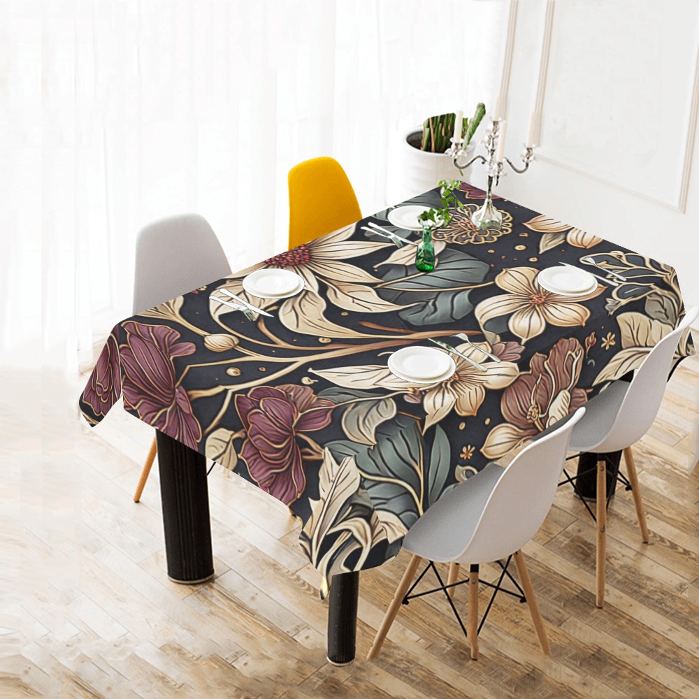 Fabulous Florals 6 Cotton Linen Tablecloth 60" x 90"