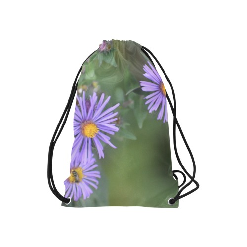 Purple Flowers #3 Small Drawstring Bag Model 1604 (Twin Sides) 11"(W) * 17.7"(H)