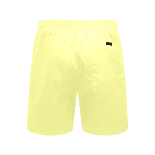 color canary yellow Men's Mid-Length Beach Shorts (Model L51)