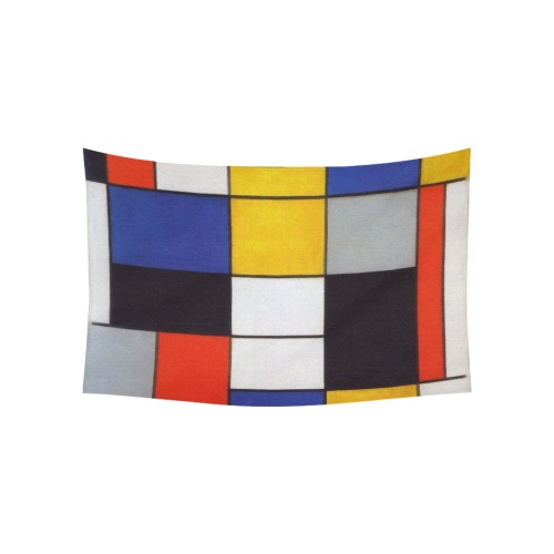 Composition A by Piet Mondrian Cotton Linen Wall Tapestry 60"x 40"
