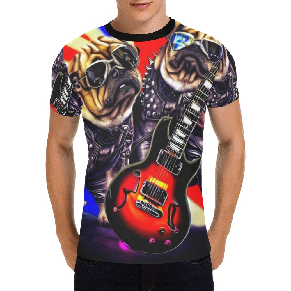 HEAVY ROCK PUG 3 All Over Print T-Shirt for Men (USA Size) (Model T40)