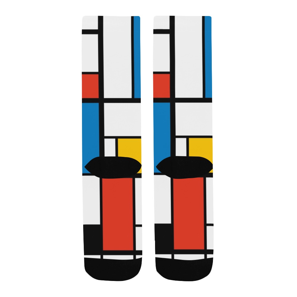 Mondrian De Stijl Modern Men's Custom Socks