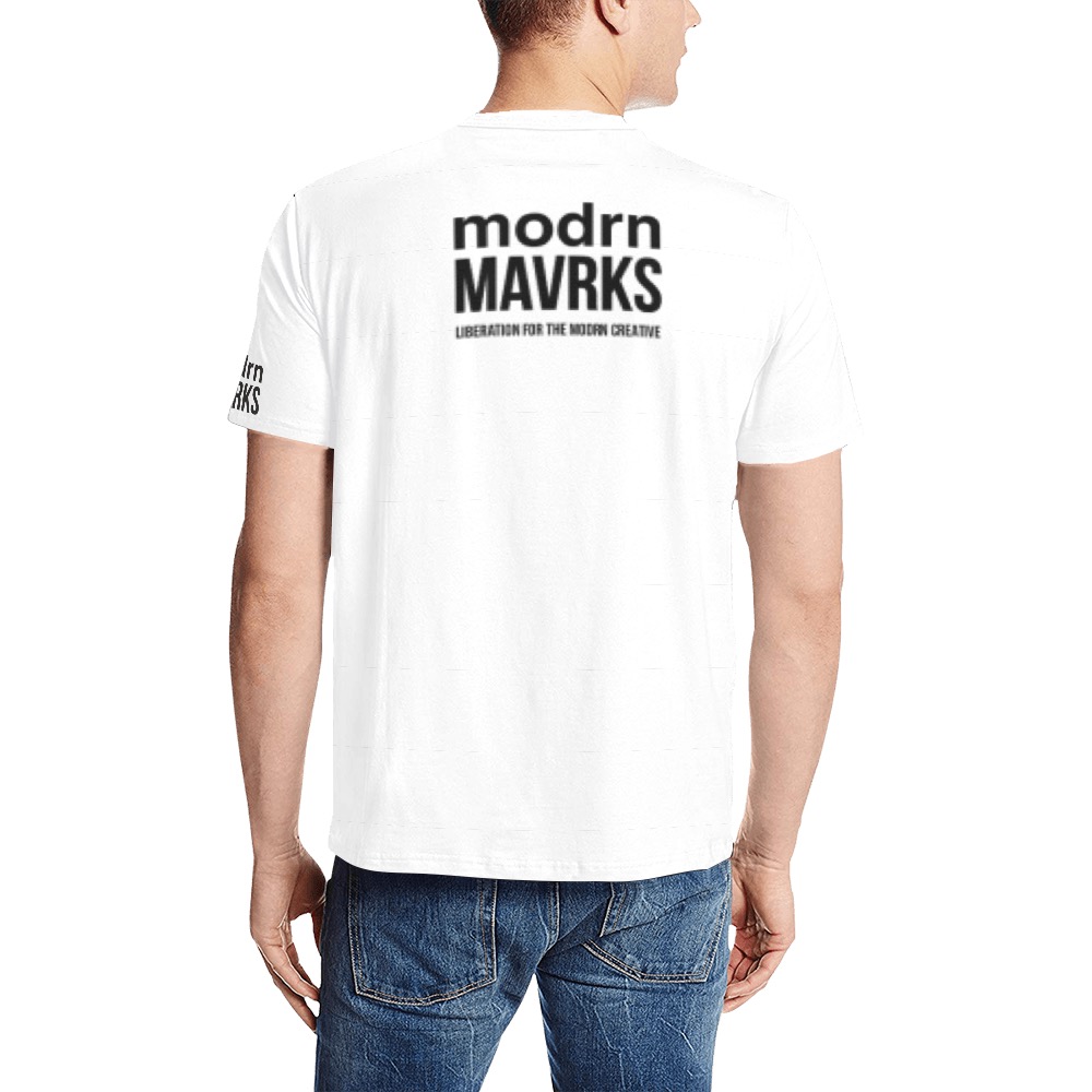 modrn_Mavrks22LOGO_meteorite Men's All Over Print T-Shirt (Solid Color Neck) (Model T63)