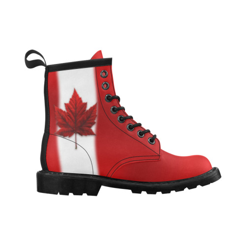 Canada Flag Boots Men's PU Leather Martin Boots (Model 402H)