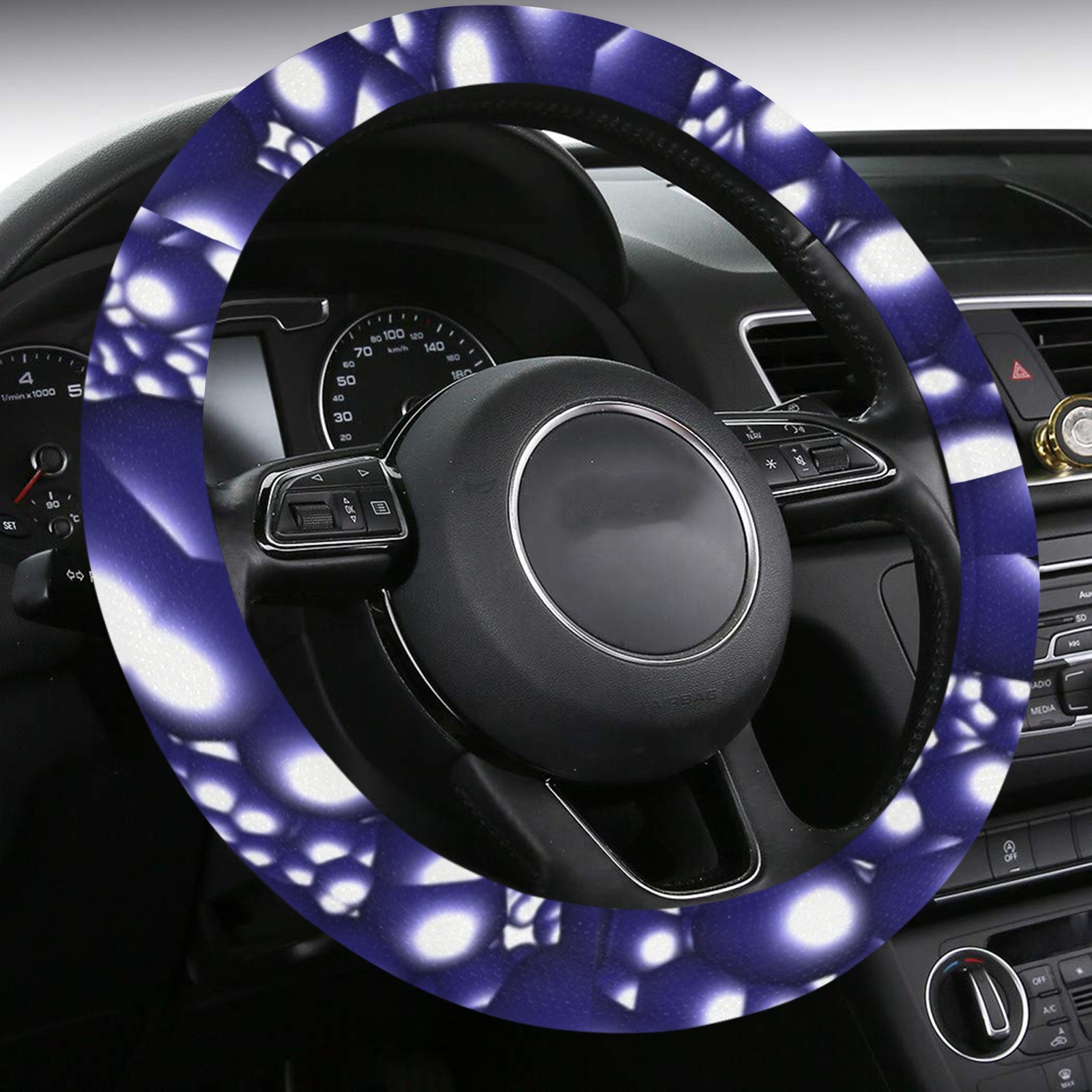 bubble blue Steering Wheel Cover with Anti-Slip Insert