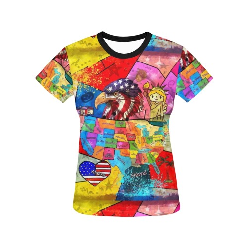 USA 2022 by Nico Bielow All Over Print T-Shirt for Women (USA Size) (Model T40)
