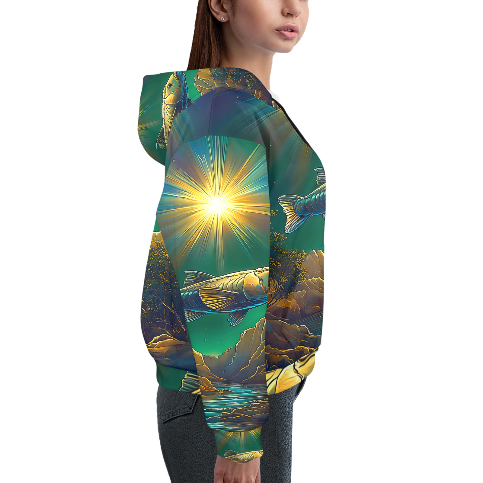 Celestial Swim Women's All Over Print Hoodie (Model H61)