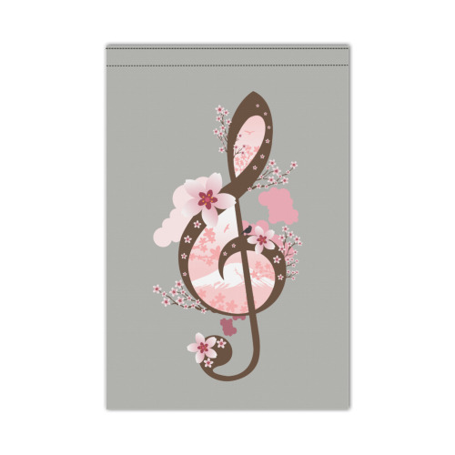 Cherry Blossom Music Garden Flag 12‘’x18‘’(Twin Sides)