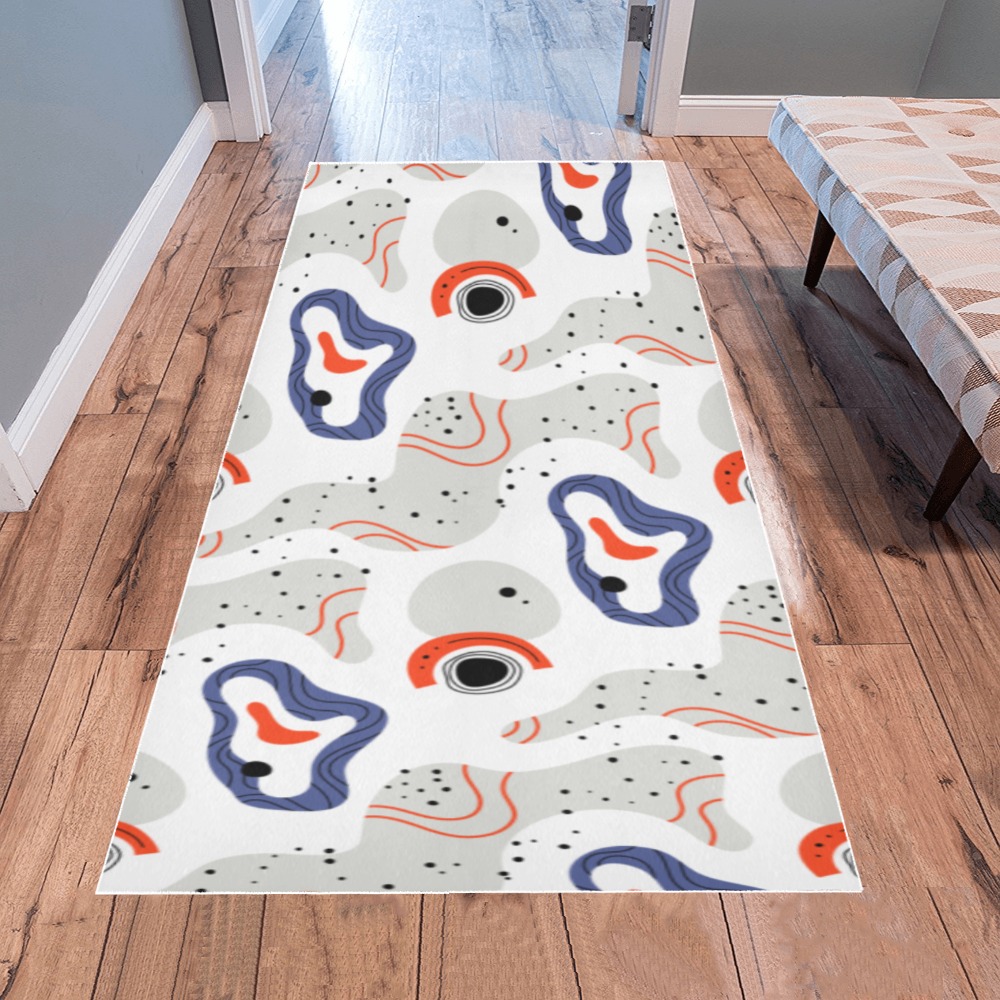 Elegant Abstract Mid Century Pattern Area Rug 7'x3'3''