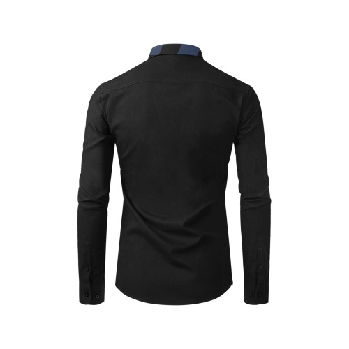 black wp Men's All Over Print Casual Dress Shirt (Model T61)