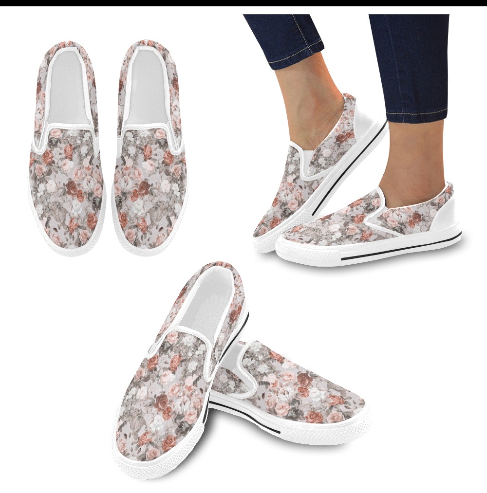 Blossom Women's Slip-on Canvas Shoes (Model 019)