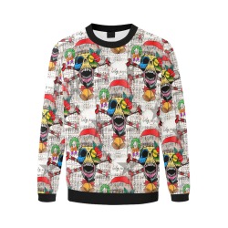 Skull Christmas by Nico Bielow Men's Oversized Fleece Crew Sweatshirt (Model H18)