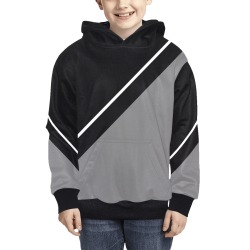 Diagonal Black White Gray Kids' All Over Print Hoodie (Model H38)