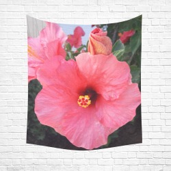 Flowers in Chania Crete,Greece Cotton Linen Wall Tapestry 51"x 60"