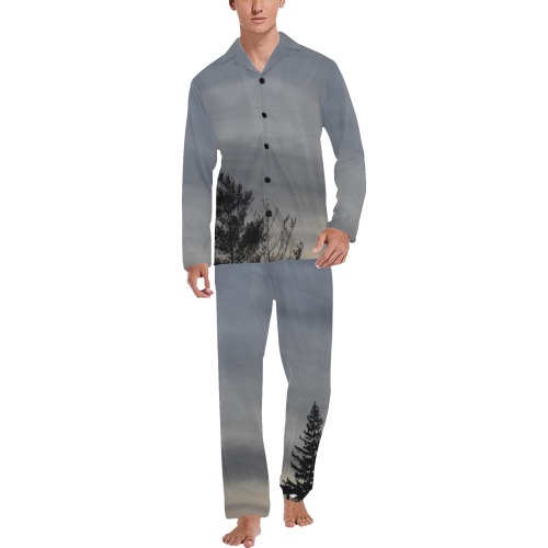 Evening whispers Men's V-Neck Long Pajama Set