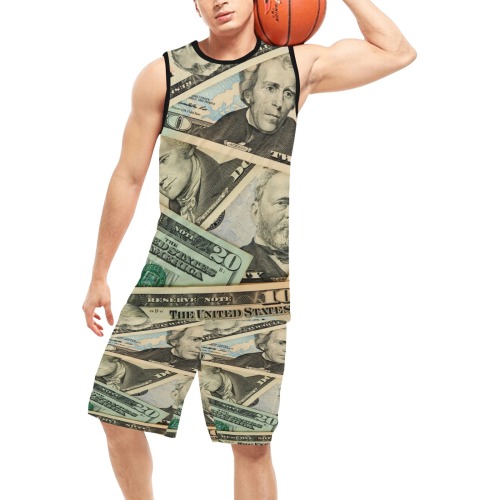 US PAPER CURRENCY Basketball Uniform with Pocket