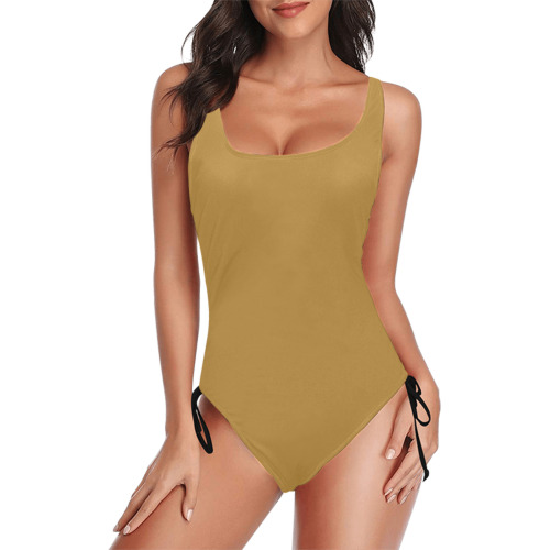 GOLDEN Drawstring Side One-Piece Swimsuit (Model S14)