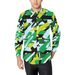 Abstract Brush Strokes Men's All Over Print Casual Dress Shirt (Model T61)