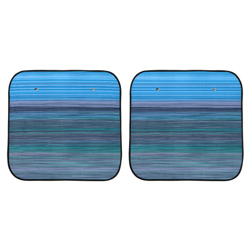Abstract Blue Horizontal Stripes Car Sun Shade 28"x28"x2pcs