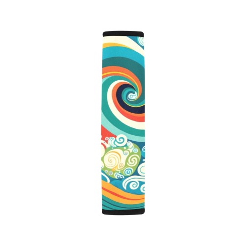 Colorful Ocean Waves Car Seat Belt Cover 7''x10''