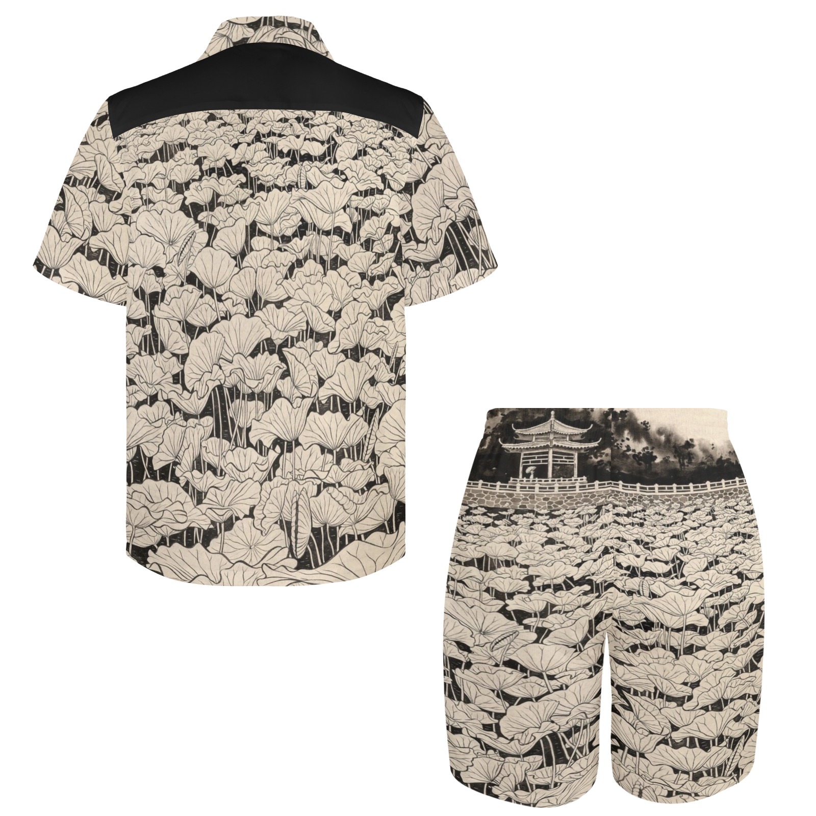 LILY POND, signed print from the Shanghai series (1) Men's Shirt and Shorts Outfit (Set26)