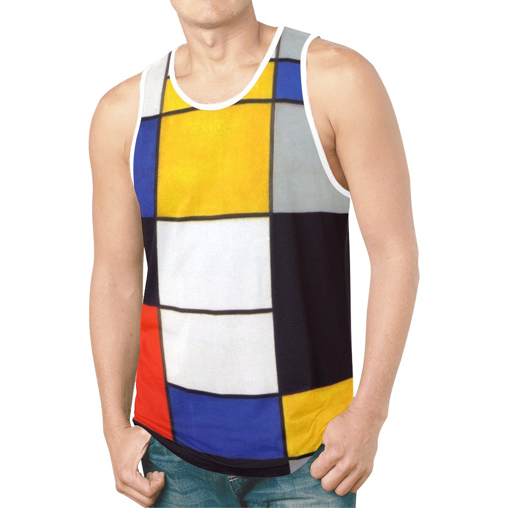 Composition A by Piet Mondrian New All Over Print Tank Top for Men (Model T46)
