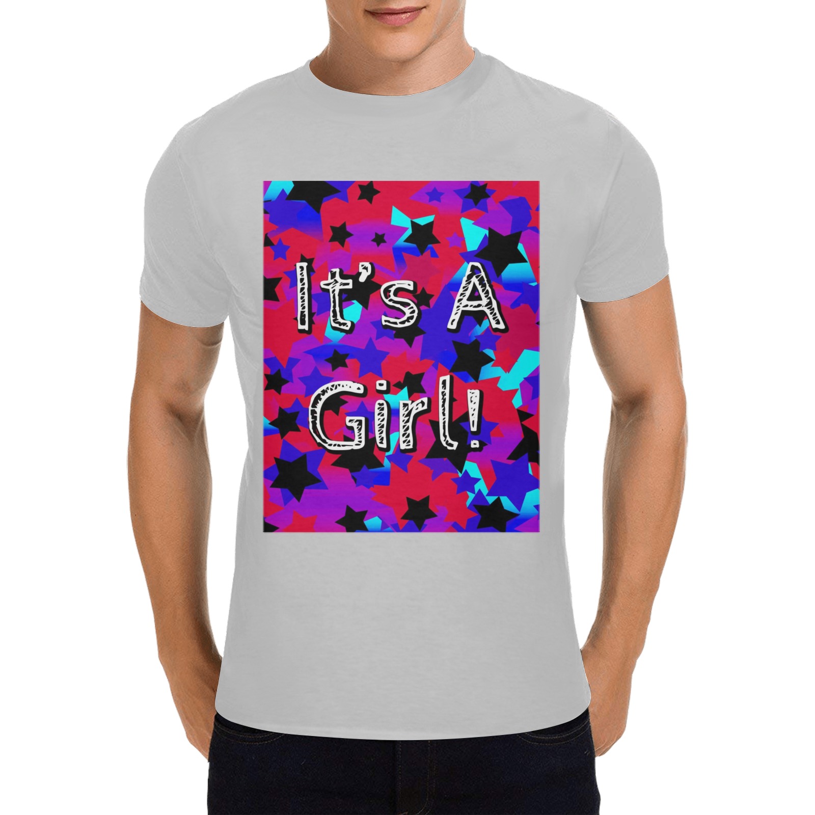 It's A Girl! Party Stars Men's T-Shirt in USA Size (Two Sides Printing)