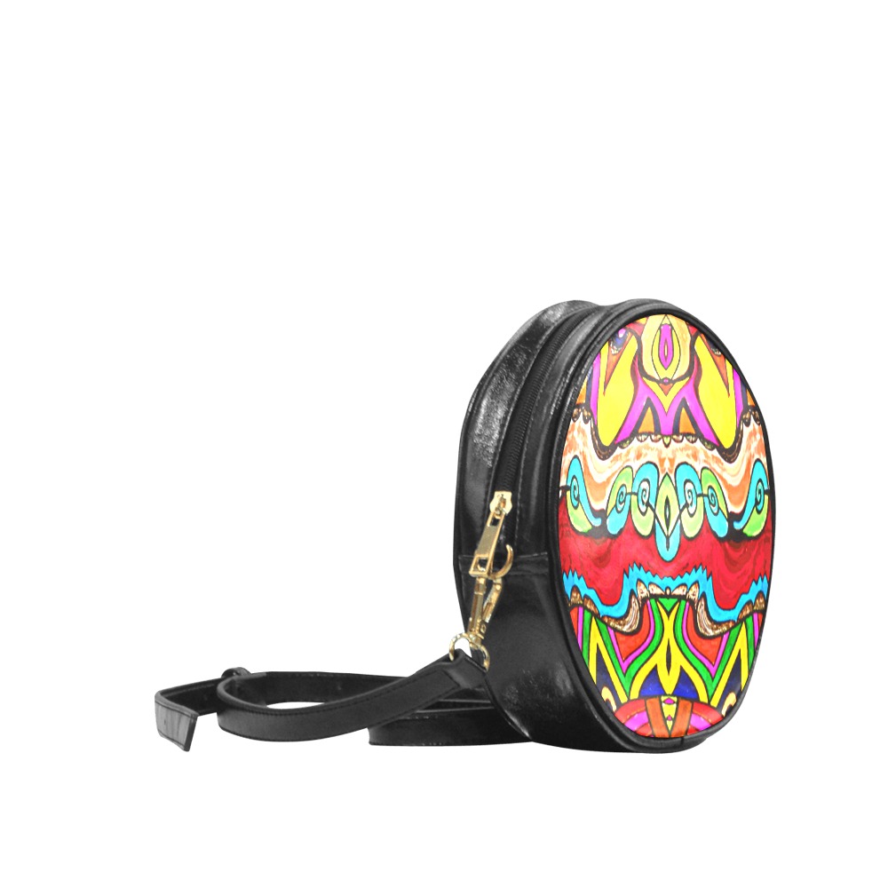 Crown of Many Colors Round Sling Bag (Model 1647)