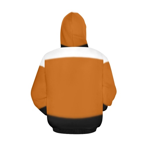 White, Orange and Black Ombre All Over Print Hoodie for Women (USA Size) (Model H13)