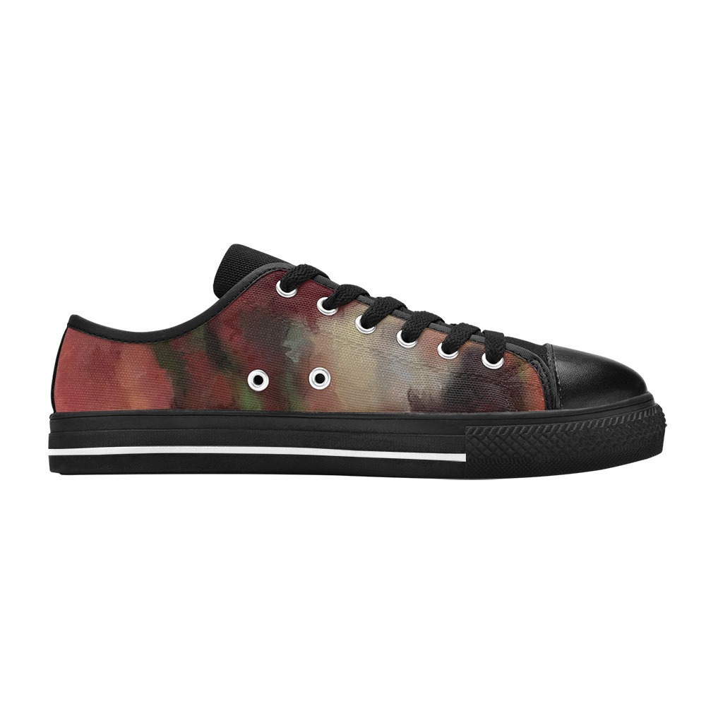 Autumn Watercolor Abstract Women's Classic Canvas Shoes (Model 018)