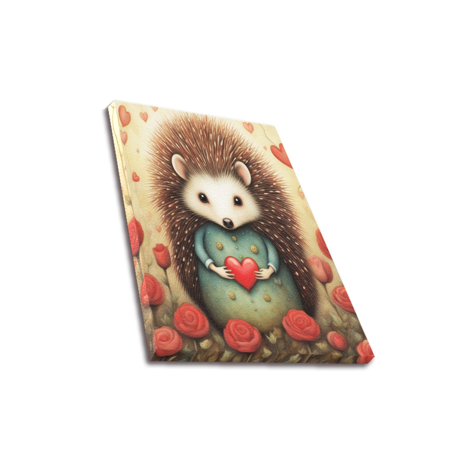 Hedgehog Love 2 Upgraded Canvas Print 11"x14"