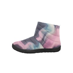 Abstract liquid waves U Women's Cotton-Padded Shoes (Model 19291)